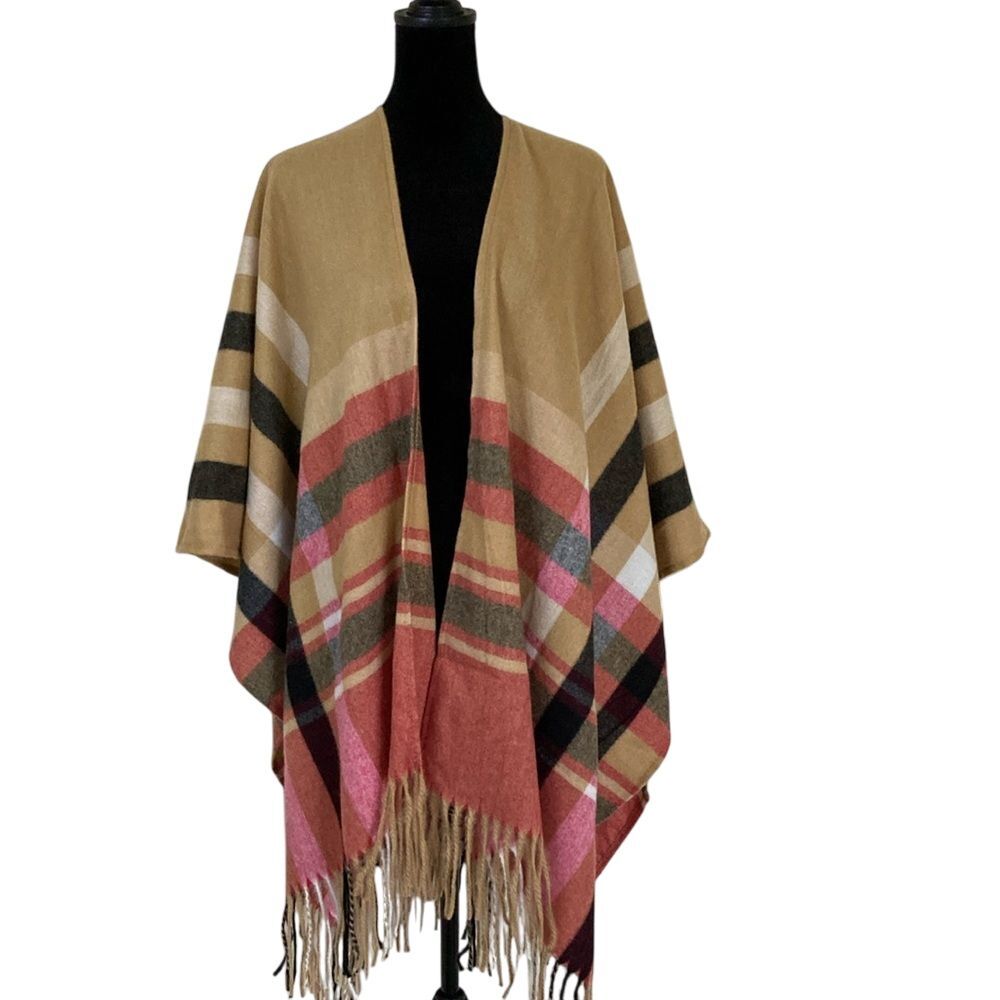 Woolrich Womens Justine Wool Shawl Wrap Tartan Plaid‎ Size OS Classic Preppy